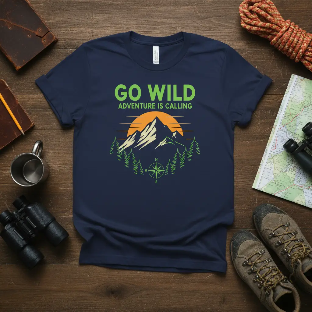 Go Wild Adventure Is Calling T-Shirt Outdoor Explorer Gift