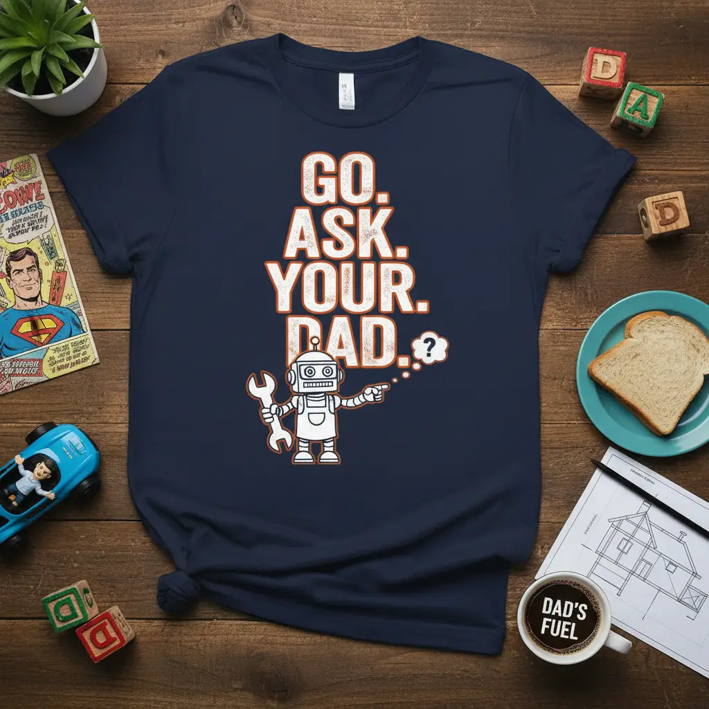 Go. Ask. Your. Dad. Robot T-Shirt Funny Father’s Day Gift