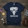 GOAT GREATEST OF ALL TIME detailed graphic design printed on comfortable cotton t-shirt