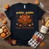 gobble gobble Happy Thanksgiving stylish graphic design printed on comfortable cotton t-shirt