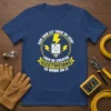 God Said Let There Be Light Then He Created Electricians T-Shirt quote design with lightbulb and lightning bolts