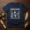 Goddess Ma'at Justice and Balance Egyptian t-shirt design with ankh and heart symbols, featuring wings