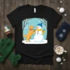 Golden Retriever Snowman Hug stylish graphic design printed on comfortable cotton t-shirt