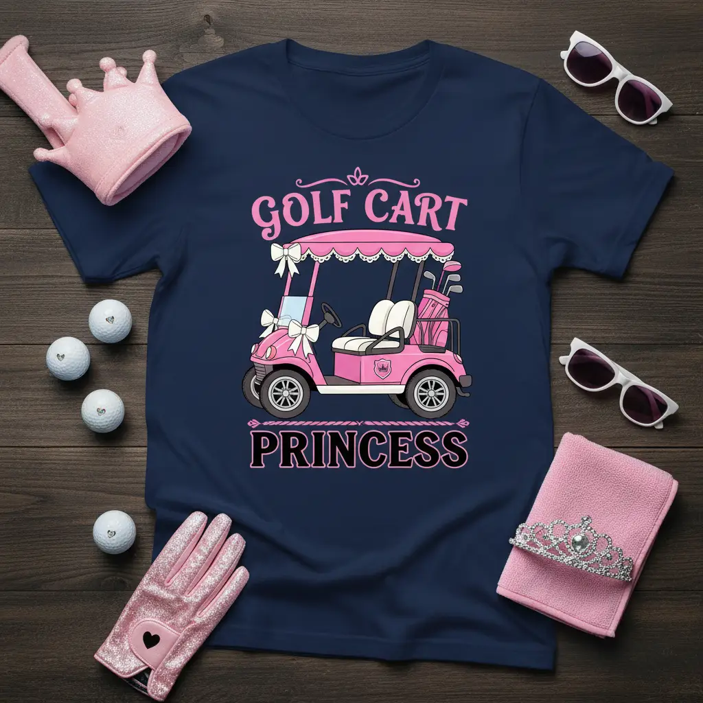 Golf Cart Princess T-Shirt Fun Golf Apparel for Women