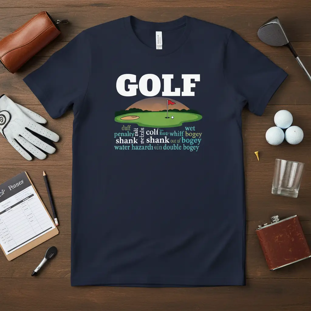 Golf Duff Penalty Shank Water Hazard Funny Golfer Tee