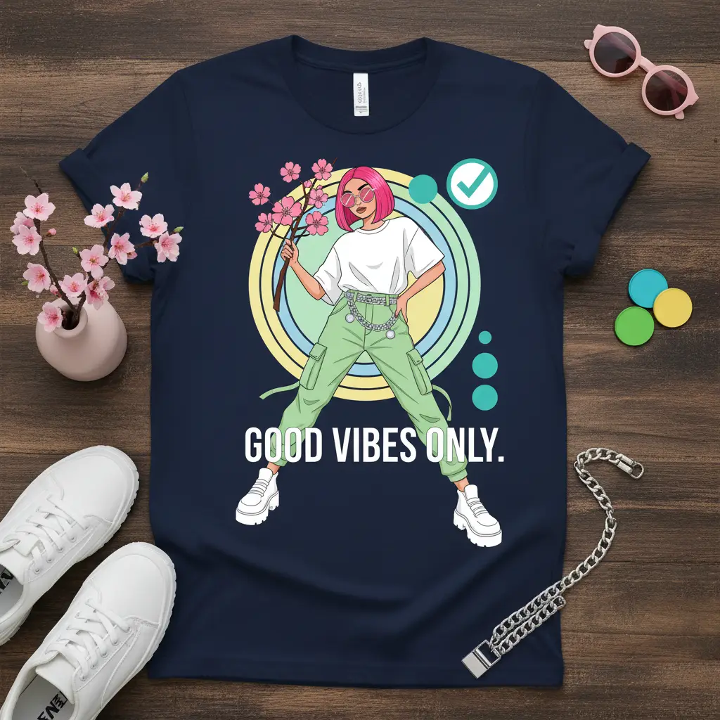 Good Vibes Only Quote T-Shirt for Positive Souls