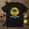 Good Vibes & Sunshine Est. 2023 t-shirt design with two monkeys on a sunflower, white text below, yellow accents