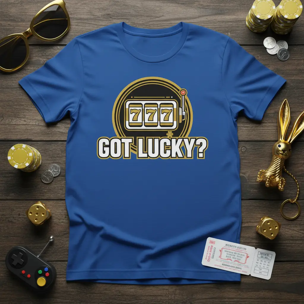 Got Lucky? Slot Machine T-Shirt Funny Casino Gamer Gift