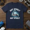 Got Steel? Got Steel? t-shirt design featuring a flexed muscular arm and bold white text, perfect for gym motivation