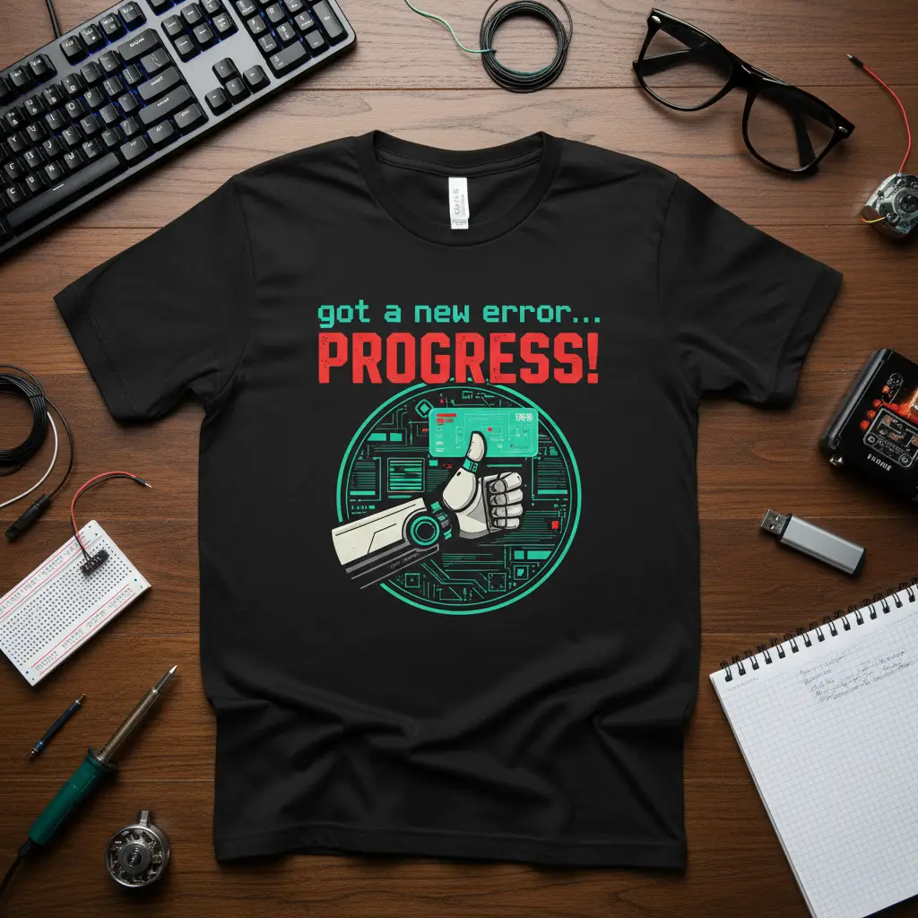 Got a New Error… Progress! Funny Tech Humor T-Shirt