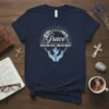 Grace Unfailing Love Endless Mercy Christian T-Shirt with dove and hands graphic