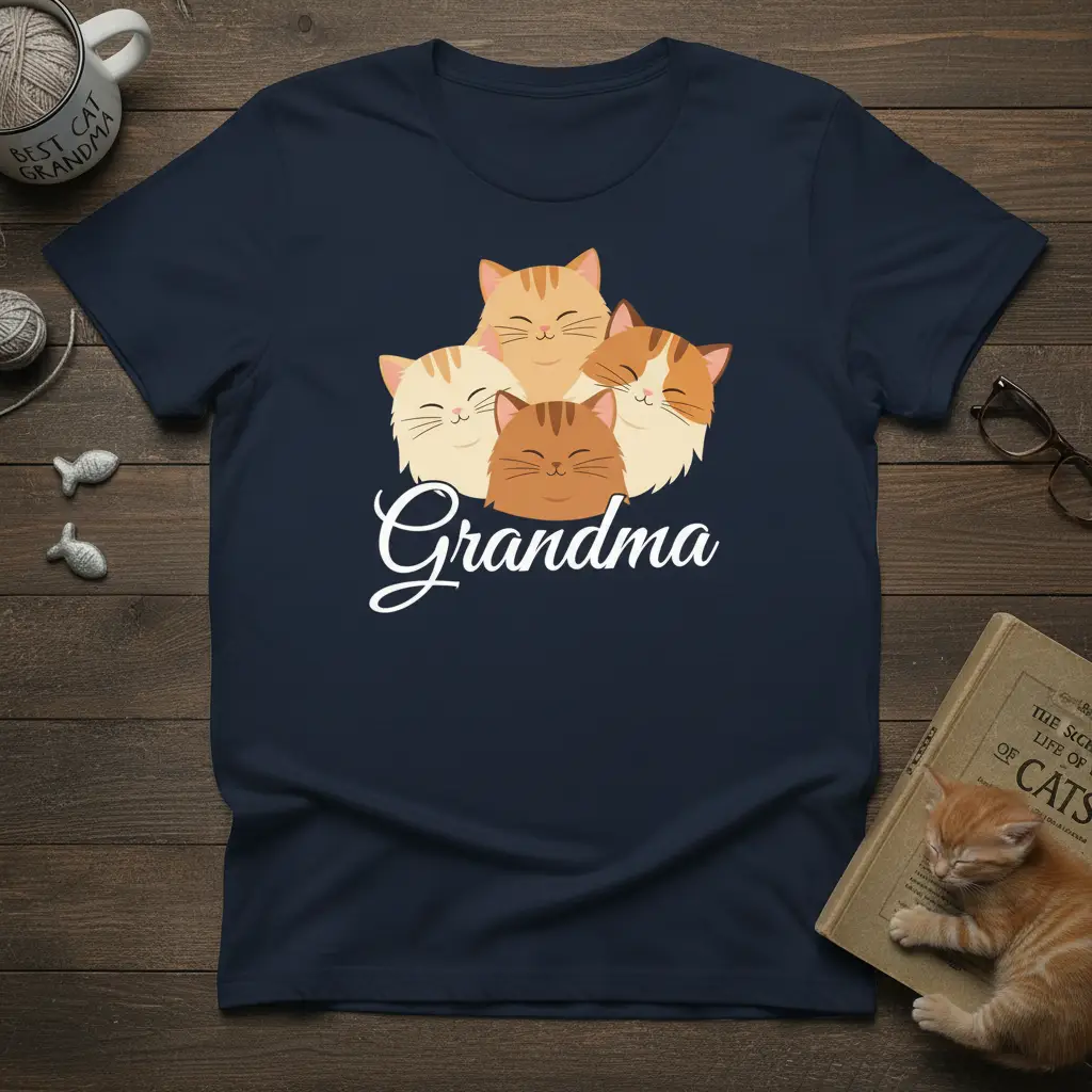 Grandma Cats T-Shirt Adorable Gift for Cat Lovers