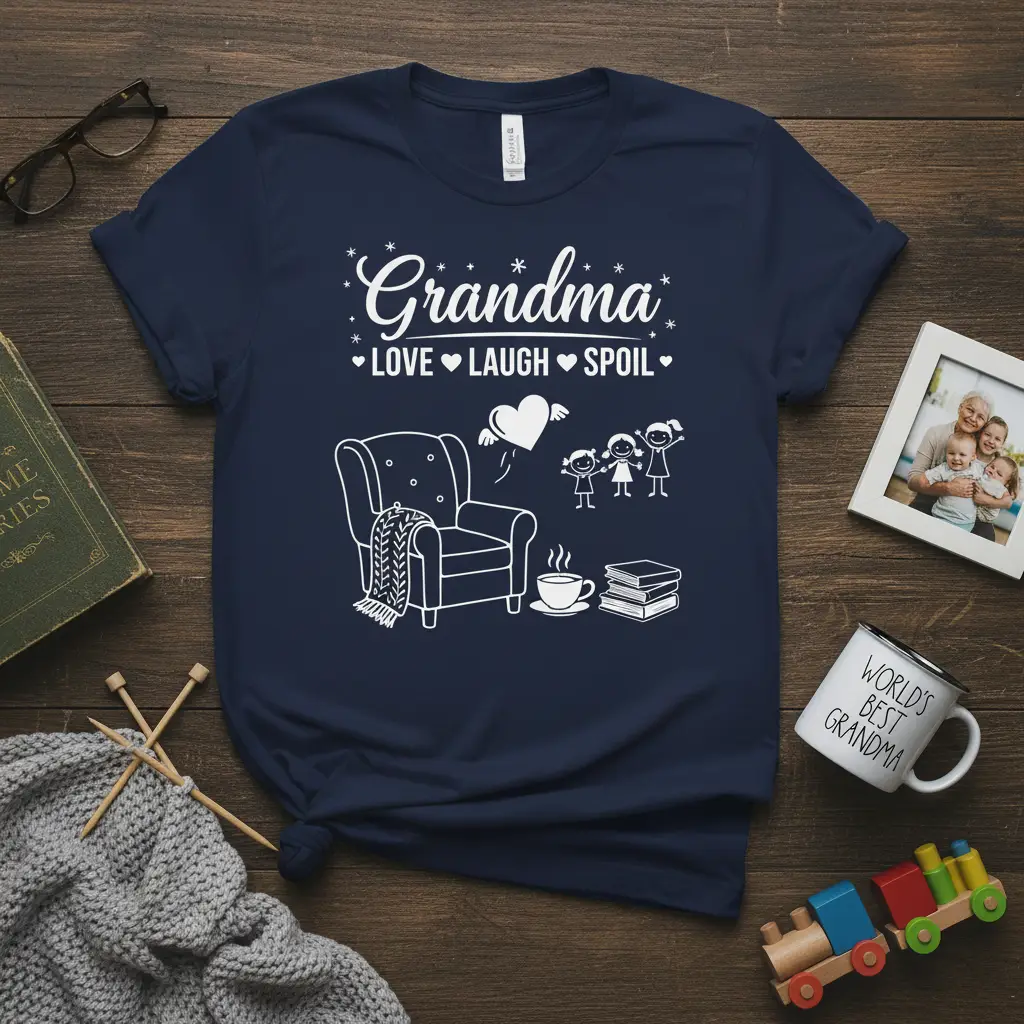 Grandma Love Laugh Spoil T-Shirt Perfect Gift for Grandmothers