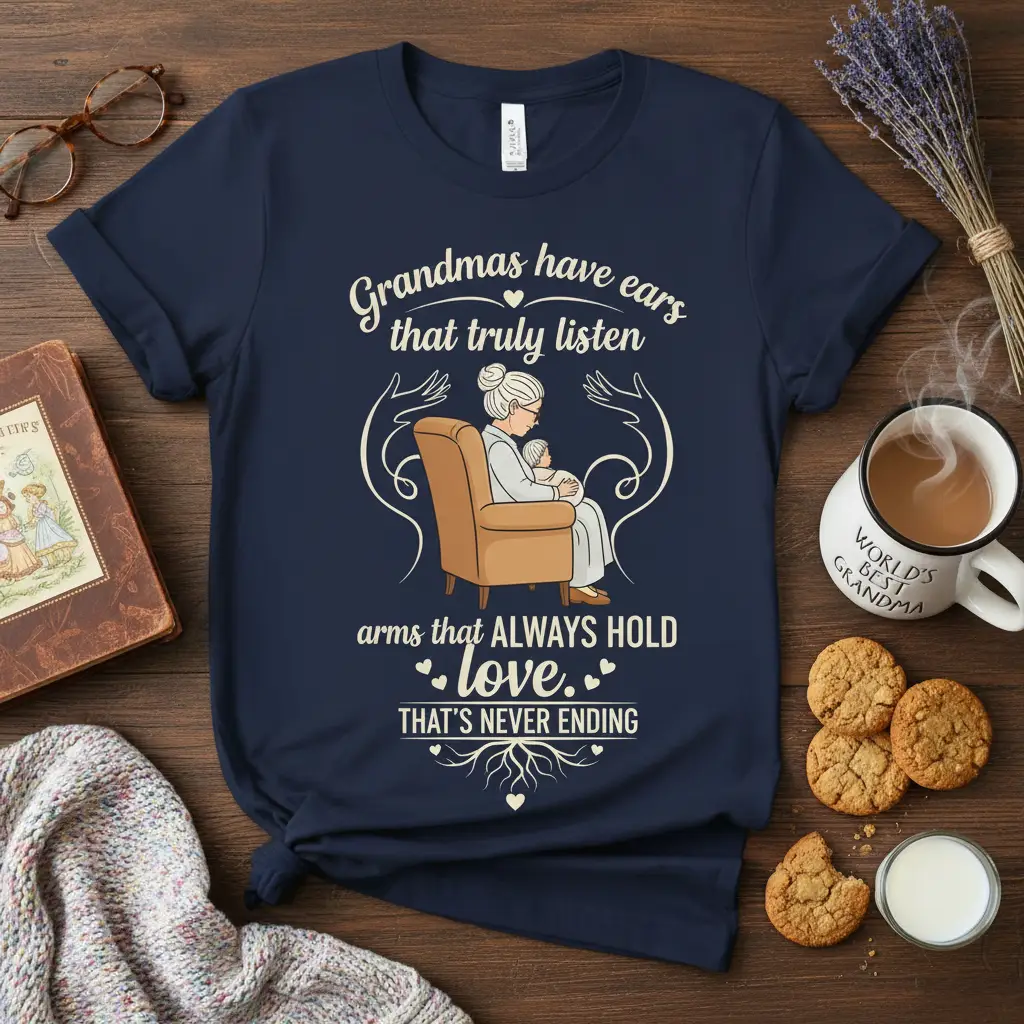 Grandmas Have Ears That Truly Listen Grandma T-Shirt Gift