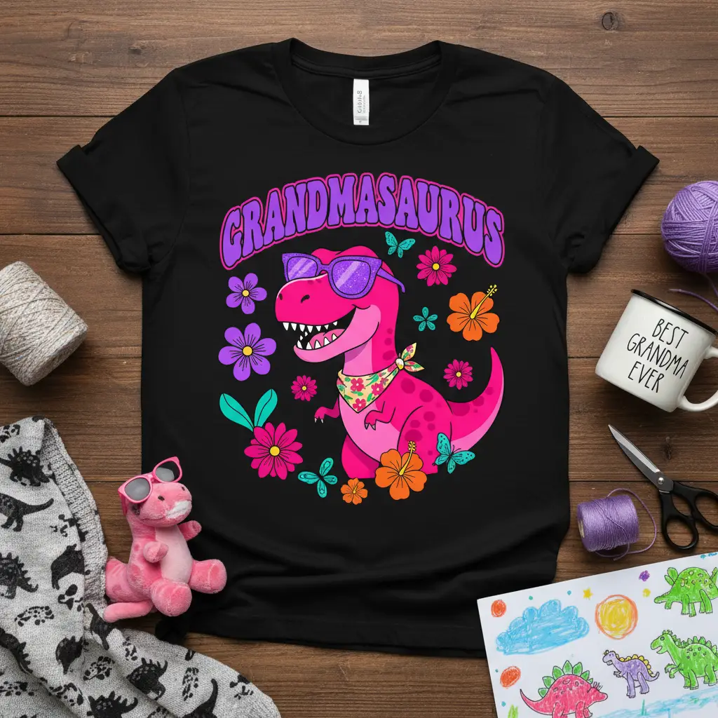 Grandmasaurus Dinosaur Grandma T-Shirt Fun Gift