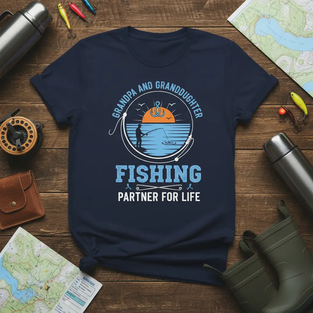 Grandpa and Granddaughter Fishing Partner for Life T-Shirt