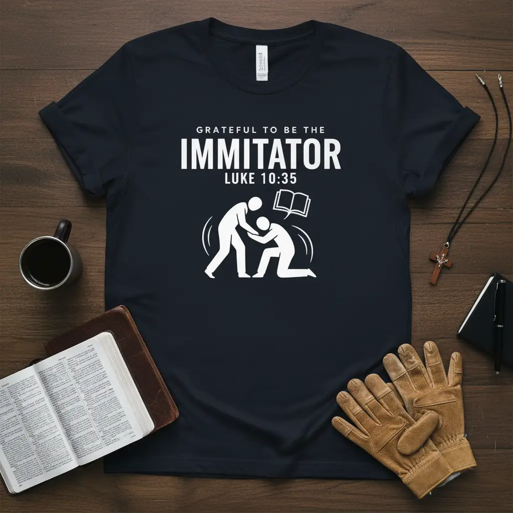 Grateful to Be the Imitator Luke 10:35 Christian T-Shirt