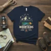 Great Smoky Mountains National Park Preserve Protect t-shirt design featuring mountains, river, tent, and campfire. ESTD 1934 text included
