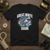 Great White Shark graphic t-shirt design with bold text "GREAT WHITE SHARK"