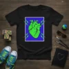 Green Heart Lightning unique graphic design printed on comfortable cotton t-shirt