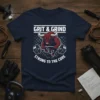 Grit & Grind Strong to the Core t-shirt design with a charging bull lifting weights, bold white text above and