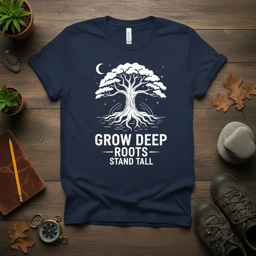Grow Deep Roots Stand Tall Tree of Life T-Shirt