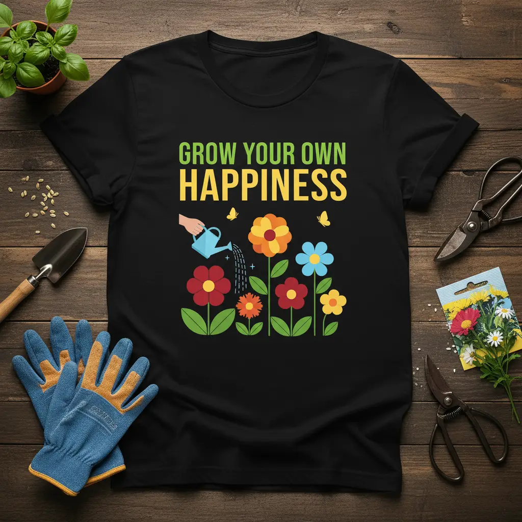 Grow Your Own Happiness Flower T-Shirt Garden Gift