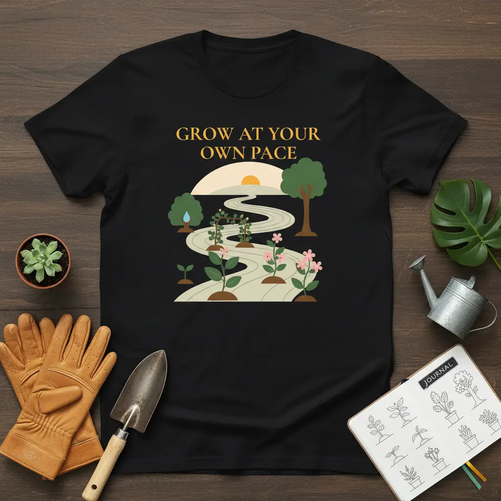 Grow at Your Own Pace T-Shirt | Gardening Gift for Plant Lovers