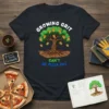 Growing Grit Can't Be Pizza Day t-shirt design featuring a tree with pizza slices as fruit and bold text