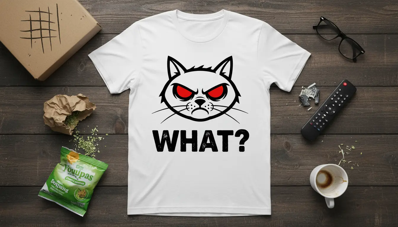 Grumpy Cat What? Funny Sarcastic Humor T-Shirt