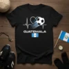 Guatemala Soccer Heartbeat eye-catching graphic design printed on comfortable cotton t-shirt
