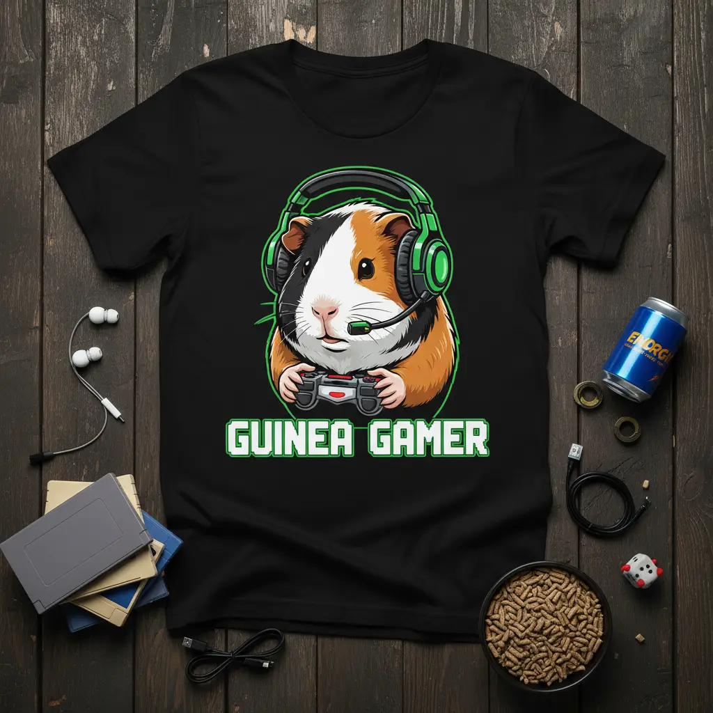 Guinea Gamer T-Shirt Funny Pet Lover Gift for Gamers