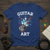 Guitar Art t-shirt design with an electric guitar bursting with energy and musical notes