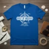 Gulf of Mexico t-shirt with white dolphin jumping over waves and a compass graphic