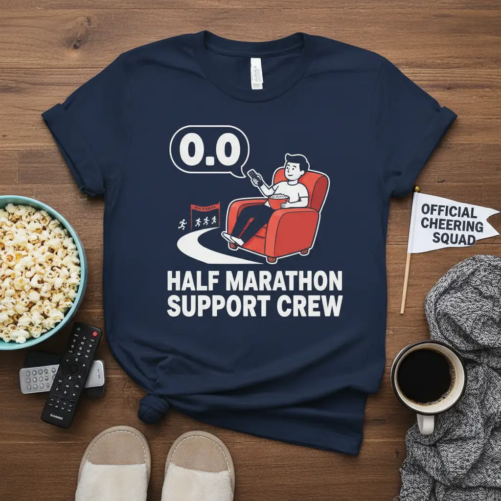 Half Marathon Support Crew T-Shirt Couch Runner Gift