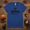 Halloween Cutie t-shirt with a cute spider graphic and playful text, available in navy blue