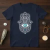 Hamsa Eye Symbol detailed graphic design printed on comfortable cotton t-shirt