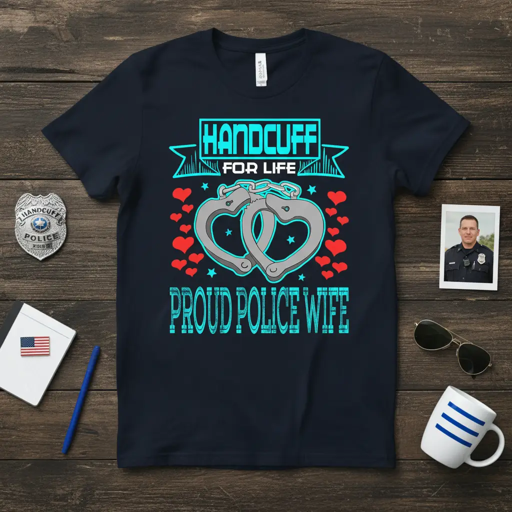 Handcuff for Life Proud Police Wife T-Shirt Gift