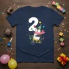 Happy 2nd Birthday Penguin bold graphic design printed on comfortable cotton t-shirt