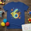 Happy 6th Birthday Cute Animals eye-catching graphic design printed on comfortable cotton t-shirt
