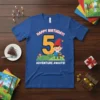 Happy Birthday 5 Adventure Awaits gnome t-shirt for a 5-year-old's birthday party