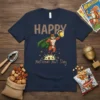 Happy National Nut Day t-shirt with a superhero squirrel holding an acorn, surrounded by nuts