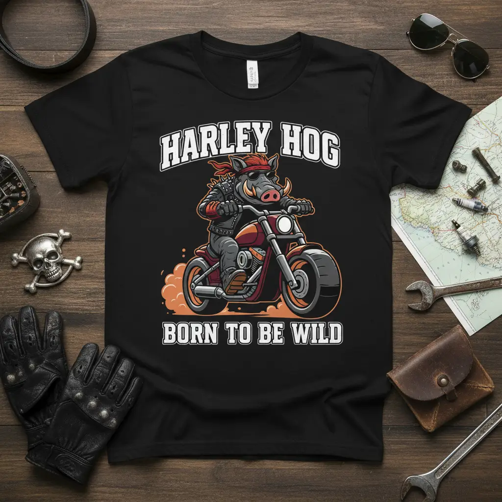 Harley Hog Born to Be Wild Biker T-Shirt