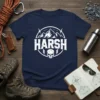 Harsh Mountains Skull detailed graphic design printed on comfortable cotton t-shirt