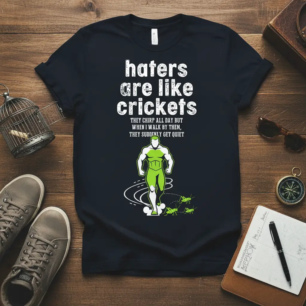 Haters Are Like Crickets Funny Quote T-Shirt Gift Idea