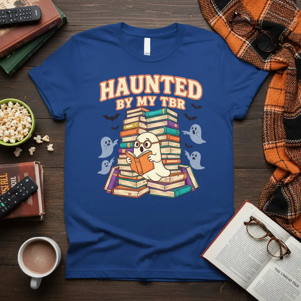 Haunted by My Tbr Ghost Reading T-Shirt Book Lover Gift