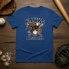 Hawks Baseball T-Shirt featuring an eagle mascot gripping a baseball with crossed bats, with text "HAWKS" and "BASEBALL"