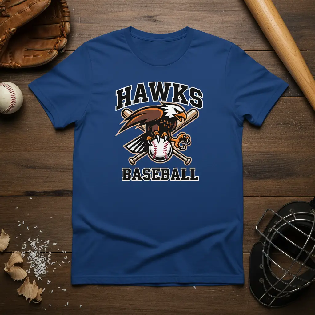 Hawks Baseball T-Shirt Team Spirit Apparel