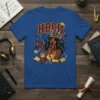 HBCU Queen t-shirt design featuring a crowned Black woman singing into a microphone, surrounded by musical notes and graduation caps
