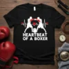 Heartbeat of a Boxer t-shirt design featuring two boxers in silhouette and a heartbeat EKG line